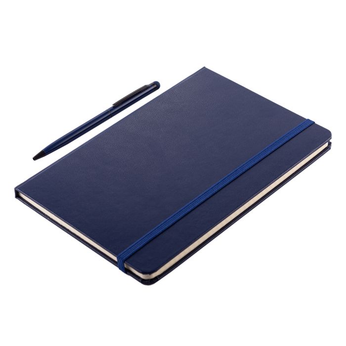 Zestaw notes z długopisem Abrantes, granatowy – Gift Design