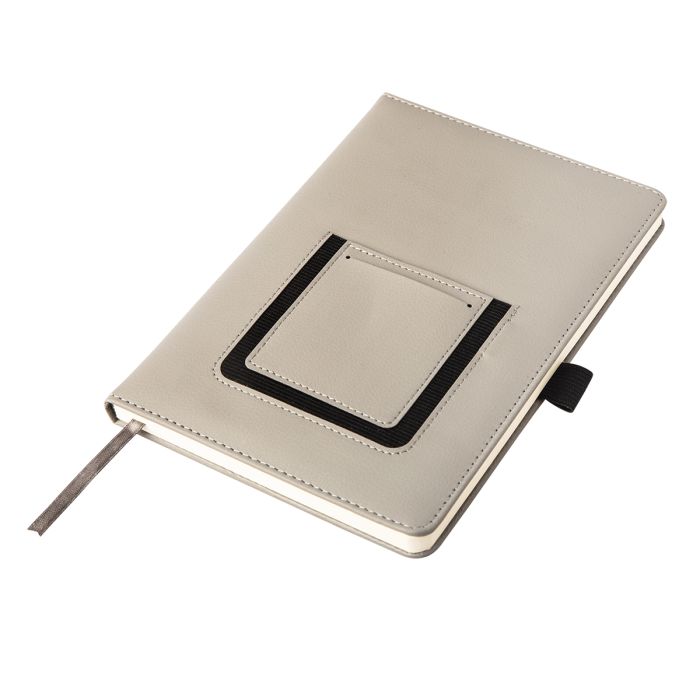 Notes z kieszonką na telefon Eibar, szary – Gift Design