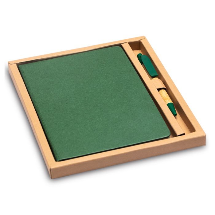 Zestaw upominkowy notes z długopisem Forest, zielony – Gift Design