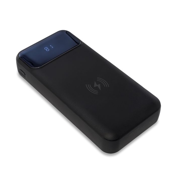 Power bank 20000 mAh z ładowarką indukcyjną Supremi, czarny – Gift Design