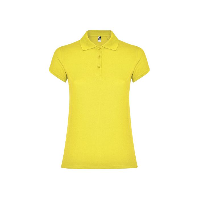 Star koszulka damska polo z krótkim rękawem 200 g-m²-Żółty – Gift Design