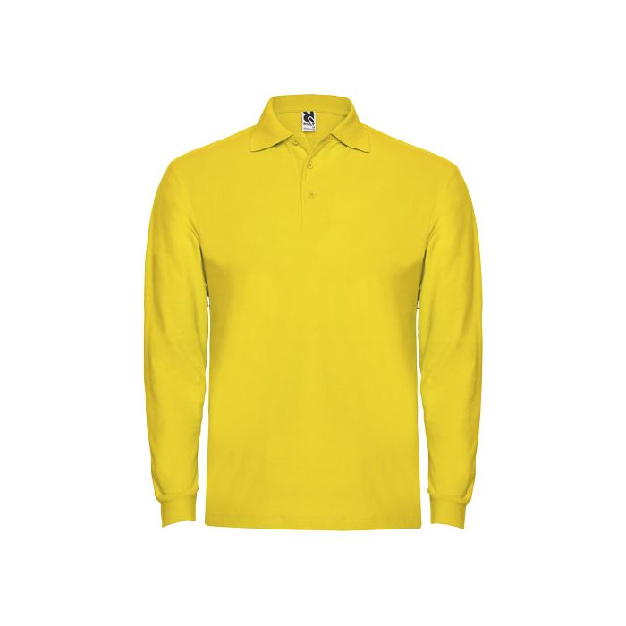 Estrella koszulka męska polo z długim rękawem 220 g-m²-Żółty – Gift Design