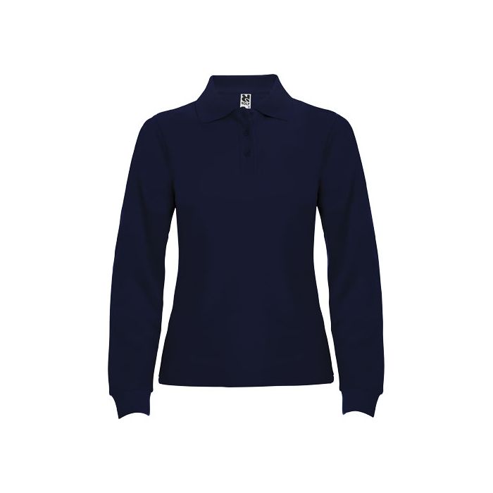 Estrella koszulka damska polo z długim rękawem 220 g-m²-Granatowy – Gift Design