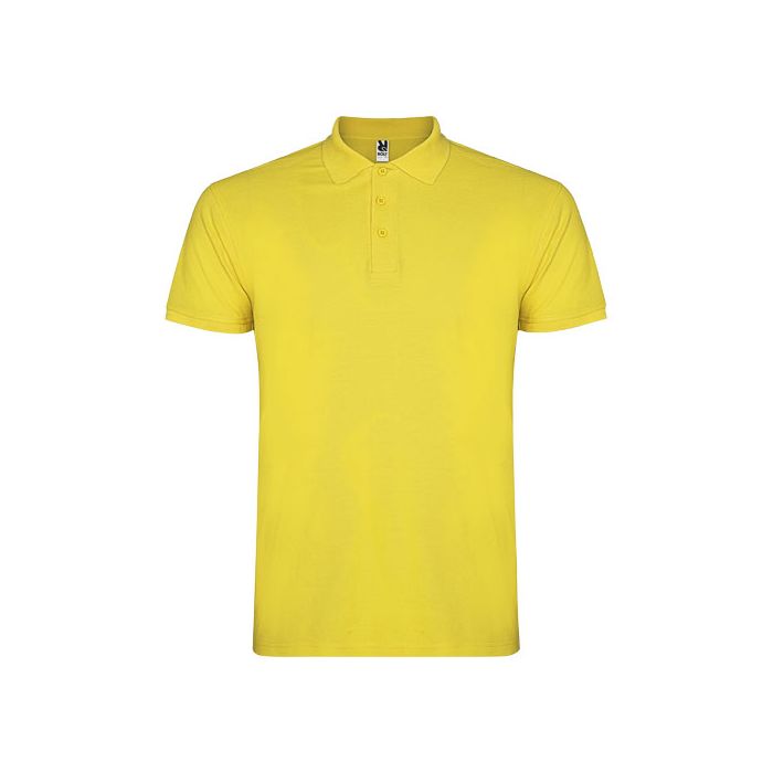 Star koszulka męska polo z krótkim rękawem 200 g-m²-Żółty – Gift Design