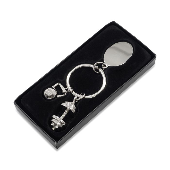 Brelok z motywem sportowym GymKey, srebrny – Gift Design