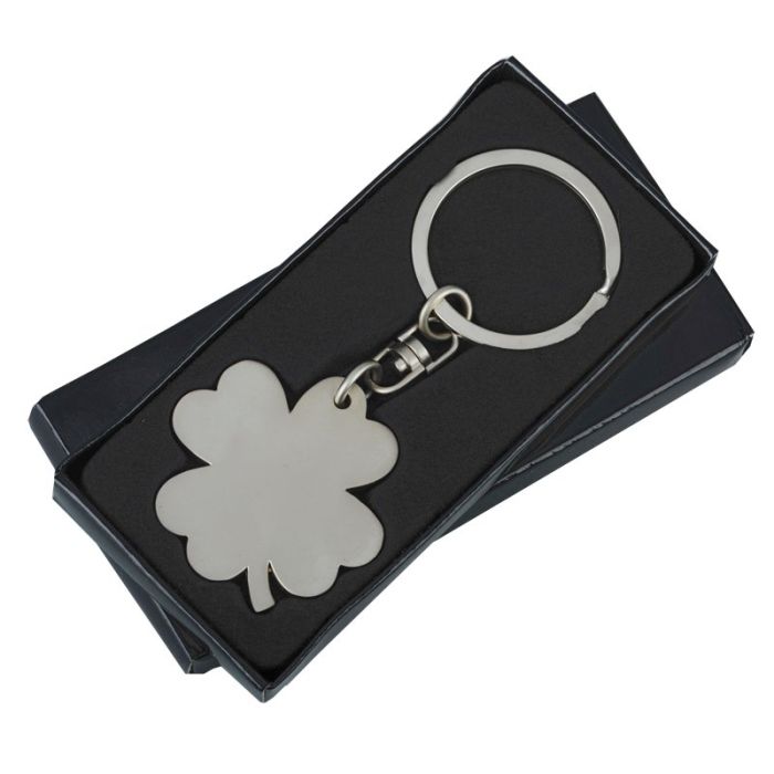 Brelok metalowy Clover, srebrny – Gift Design