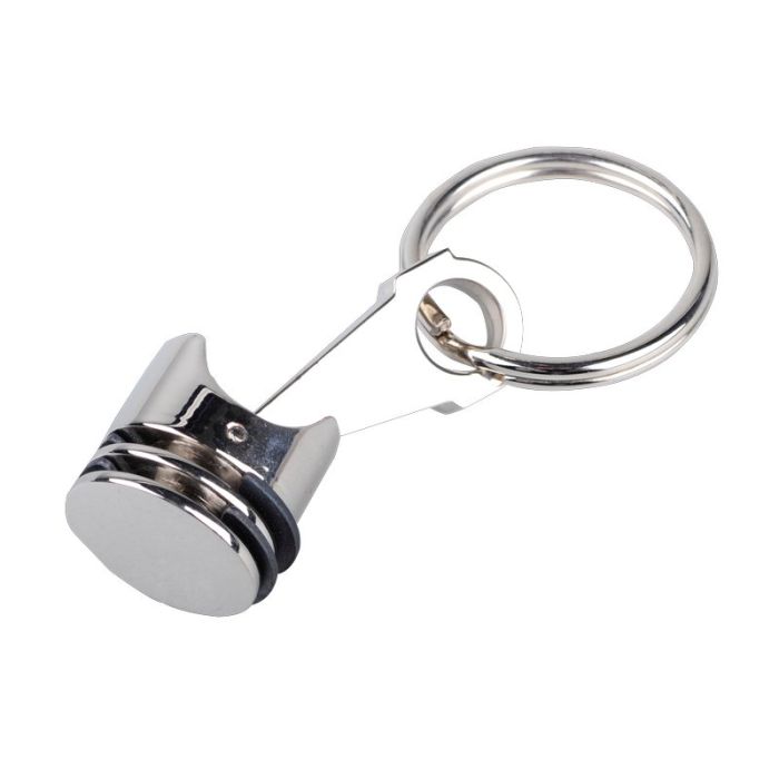 Brelok metalowy Piston, srebrny – Gift Design