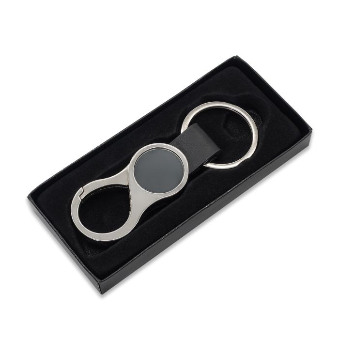 Brelok z karabińczykiem Lenard , czarny – Gift Design