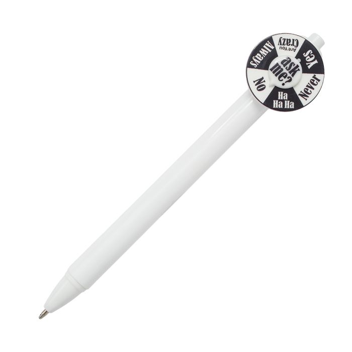 Długopis Yes or No, biały – Gift Design