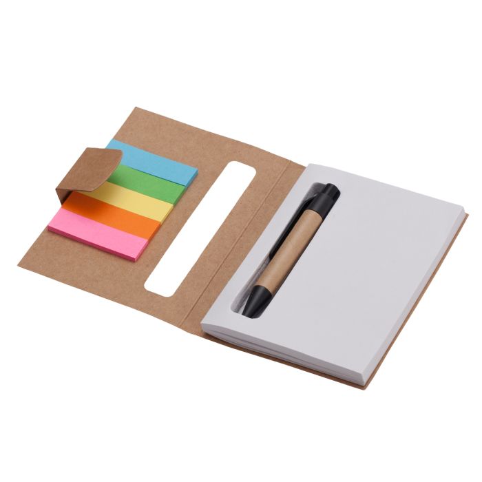 Notes 80x110-100k gładki Mini z długopisem, beżowy – Gift Design
