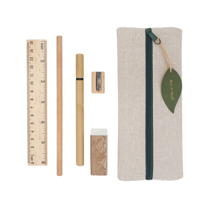 Zestaw szkolno-biurowy Officina, beżowy – Gift Design
