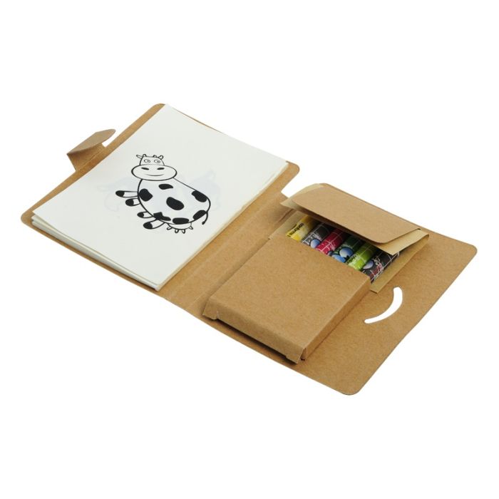 Zestaw do kolorowania Happy, brązowy-biały – Gift Design