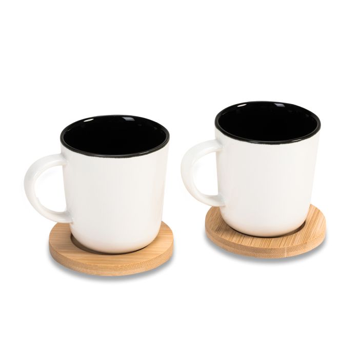 Zestaw 2 ceramicznych kubków Kerala, biały – Gift Design