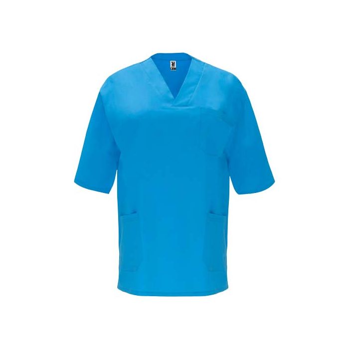 Panacea 160 g-m2 bluzka do pracy unisex z krótkim rękawem -Błękit dunajski – Gift Design