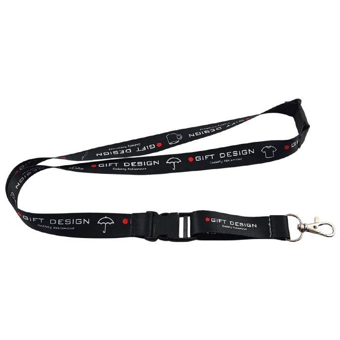 Smycz sublimacyjna 20 mm z klamrą i bezpiecznikiem – Gift Design