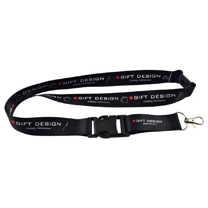 Smycz sublimacyjna 25 mm z klamrą i bezpiecznikiem – Gift Design