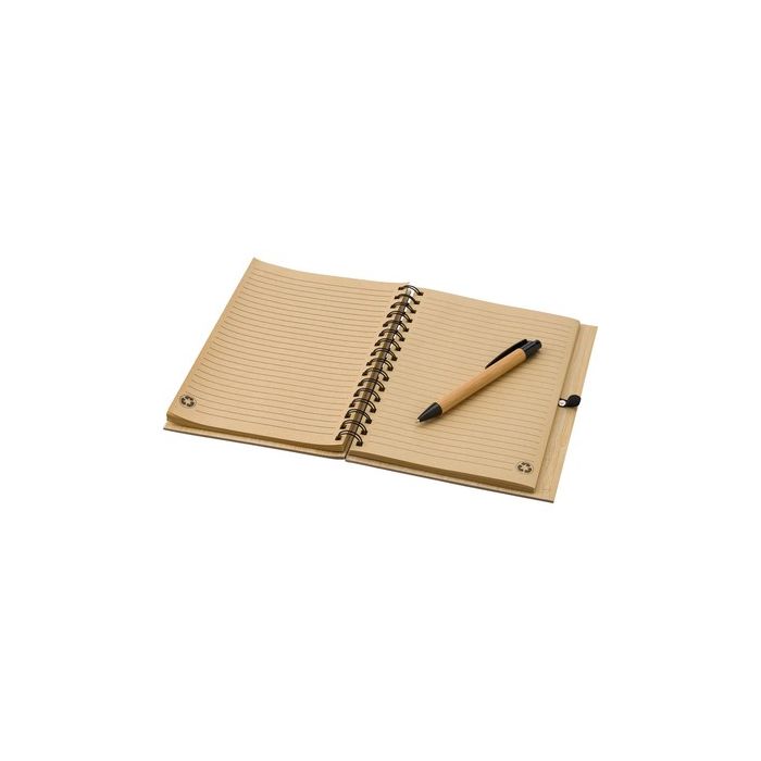 Bambusowy notatnik A5, długopis – Gift Design