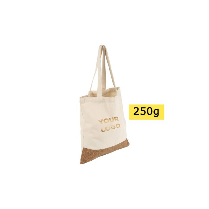 Torba bawełniana na zakupy z korkowym elementem – Gift Design
