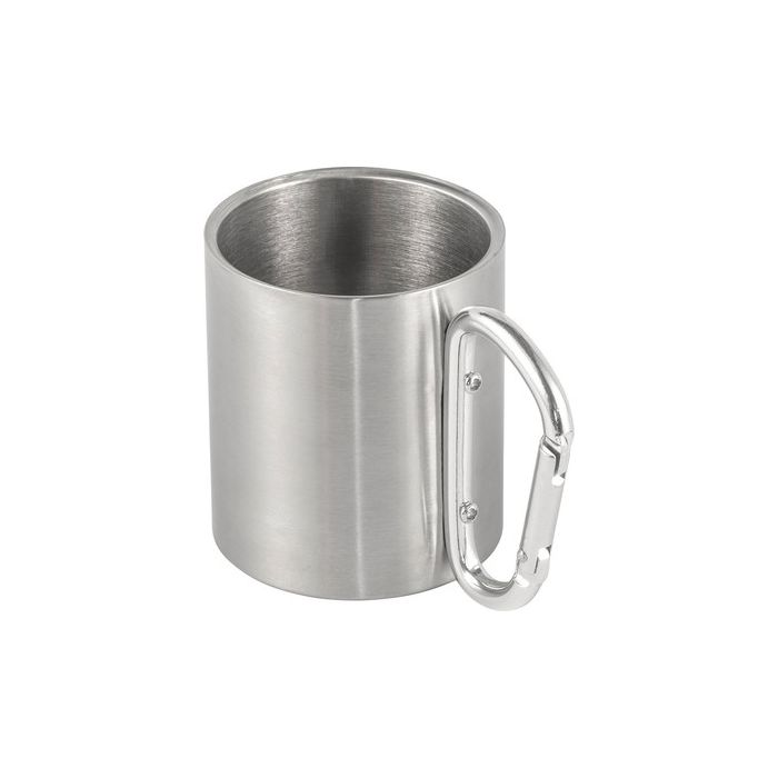 Metalowy kubek 185 ml z karabińczykiem – Gift Design