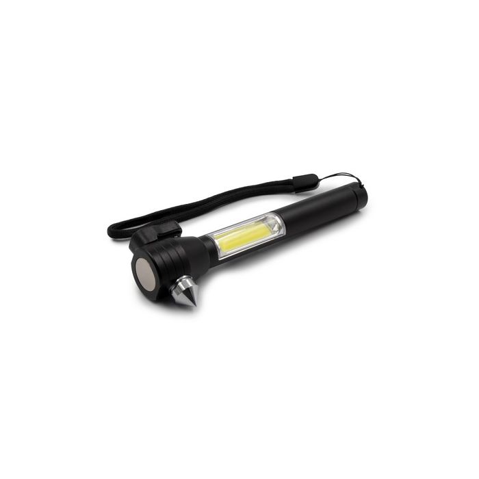 Latarka bezpieczeństwa 1 LED COB, przecinak do pasów, młotek bezpieczeństwa | Flint – Gift Design