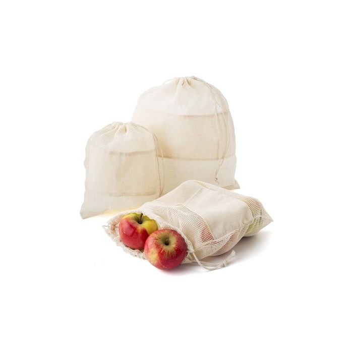 Worek na owoce i warzywa z bawełny organicznej, zestaw 3 szt. – Gift Design