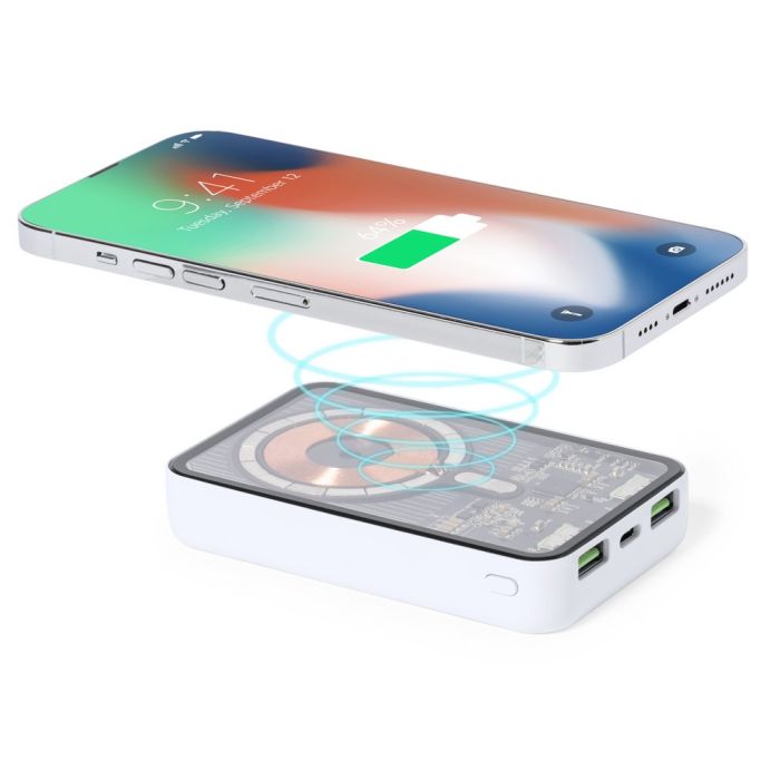 Magnetyczny bezprzewodowy power bank 5000 mAh, ładowarka bezprzewodowa 15W – Gift Design