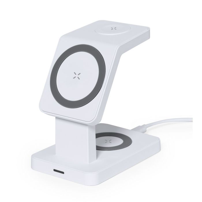 Magnetyczna ładowarka bezprzewodowa 15W, 3 w 1, stojak na telefon – Gift Design