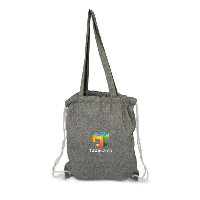 Worek ze sznurkiem i torba na zakupy z bawełny z recyklingu, 2 w 1 | Jamarion – Gift Design