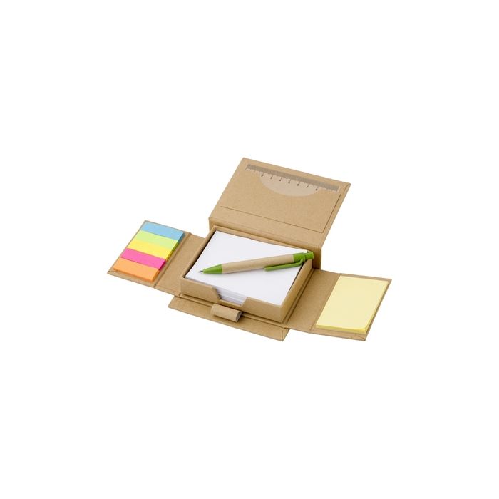 Zestaw do notatek, notatnik, karteczki samoprzylepne, długopis, linijka – Gift Design