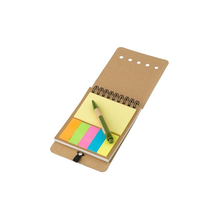 Zestaw do notatek, notatnik ok. A6, karteczki samoprzylepne, długopis – Gift Design
