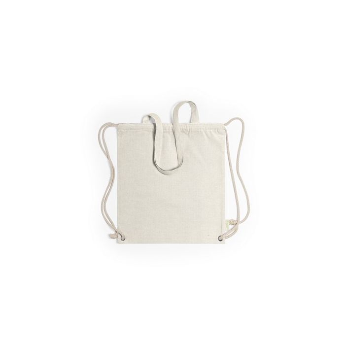 Worek ze sznurkiem i torba na zakupy z bawełny z recyklingu, 2 w 1 – Gift Design