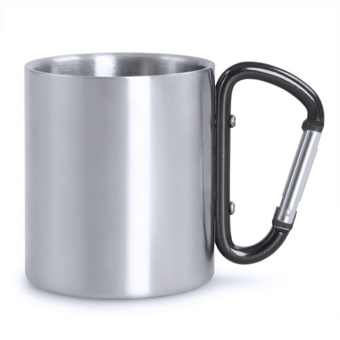 Metalowy kubek 210 ml z karabińczykiem – Gift Design
