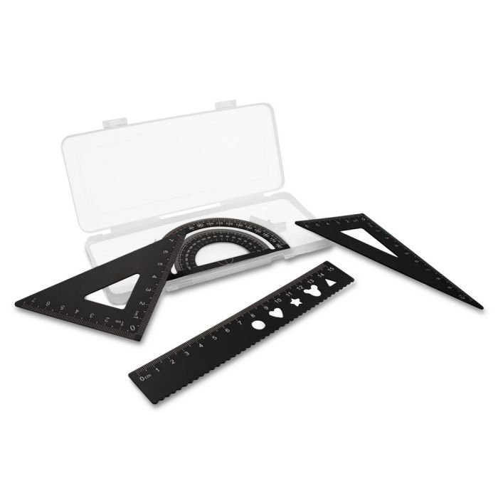 Zestaw szkolny, linijki, 2 ekierki i kątomierz | Kaulana – Gift Design