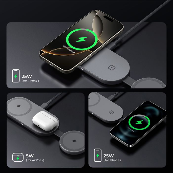 Ładowarka bezprzewodowa 3 w 1 25W Aukey – Gift Design