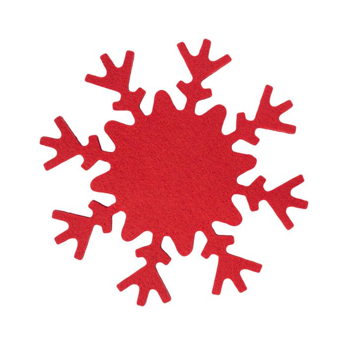 Podkładki filcowe Snowflake, czerwony – Gift Design