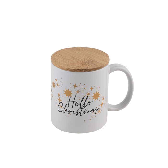Kubek ceramiczny "Hello Christmas", biały – Gift Design