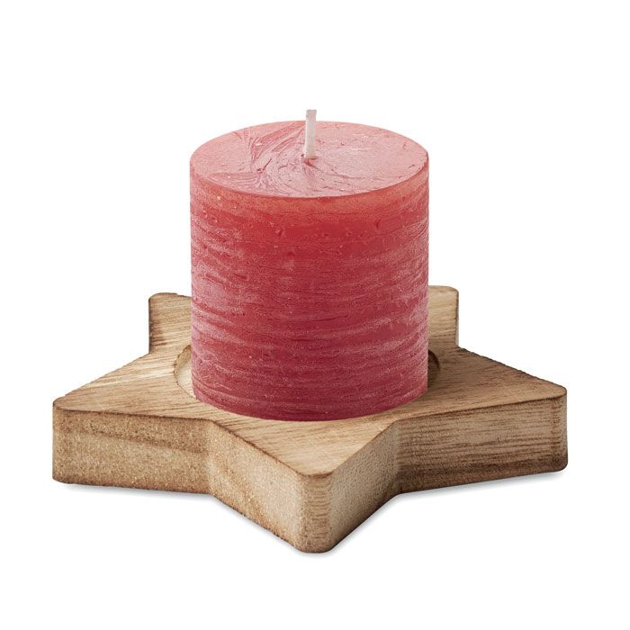 Świeca na drewnianej podstawce – Gift Design