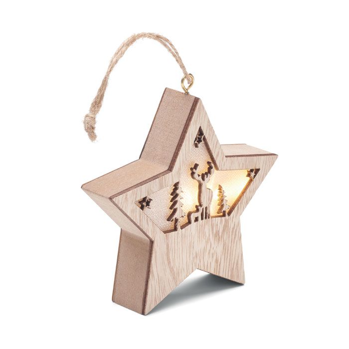 Gwiazda z MDF z lampką – Gift Design