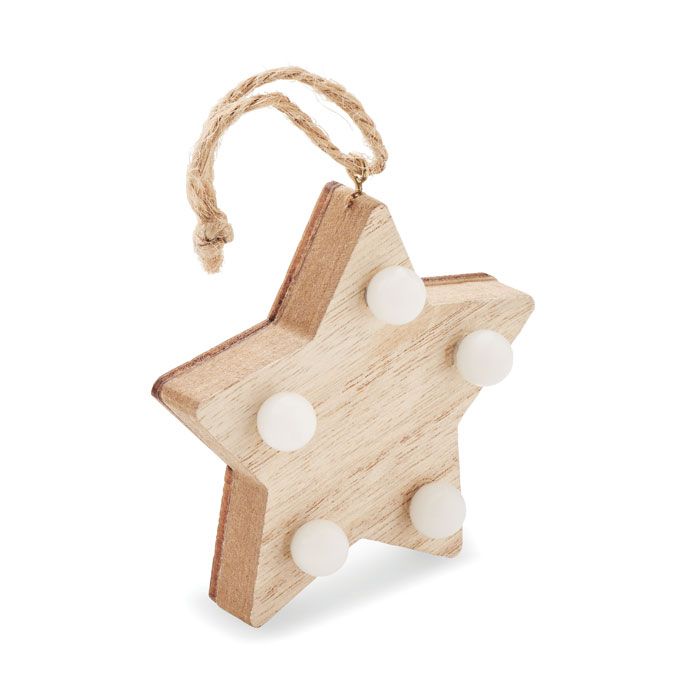 Drewniana gwiazda z lampkami – Gift Design