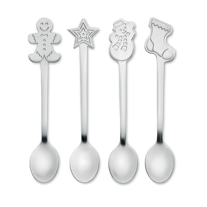 Zestaw 4 świątecznych łyżeczek – Gift Design