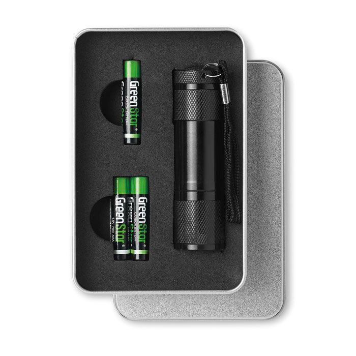 Metalowa latarka z 9 LED – Gift Design