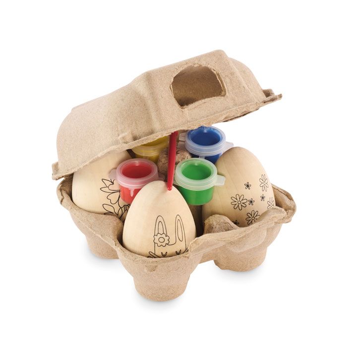 Zestaw drewnianych jajek do mal – Gift Design