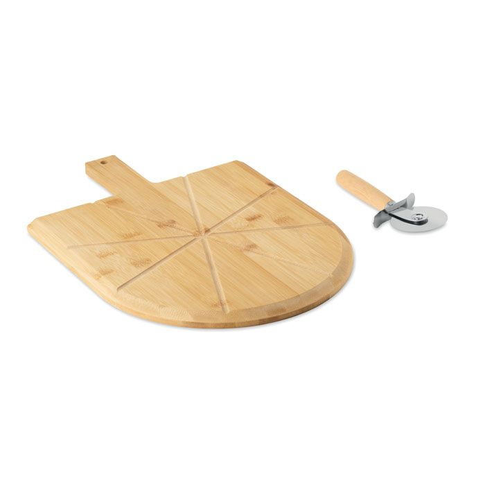 Bambusowa deska i nóż do pizzy – Gift Design