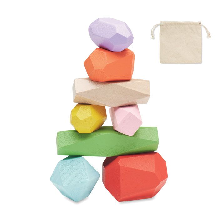 Zestaw 8 drewnianych kamieni – Gift Design