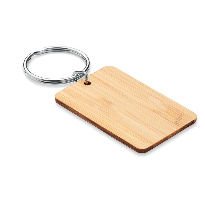 Prostokątny bambusowy brelok – Gift Design
