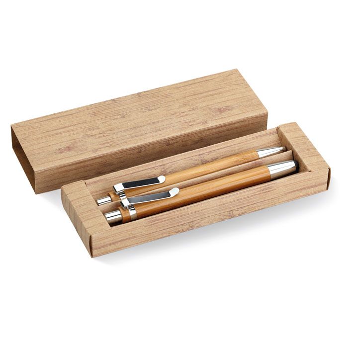Bambusowy zestaw długopis i o – Gift Design