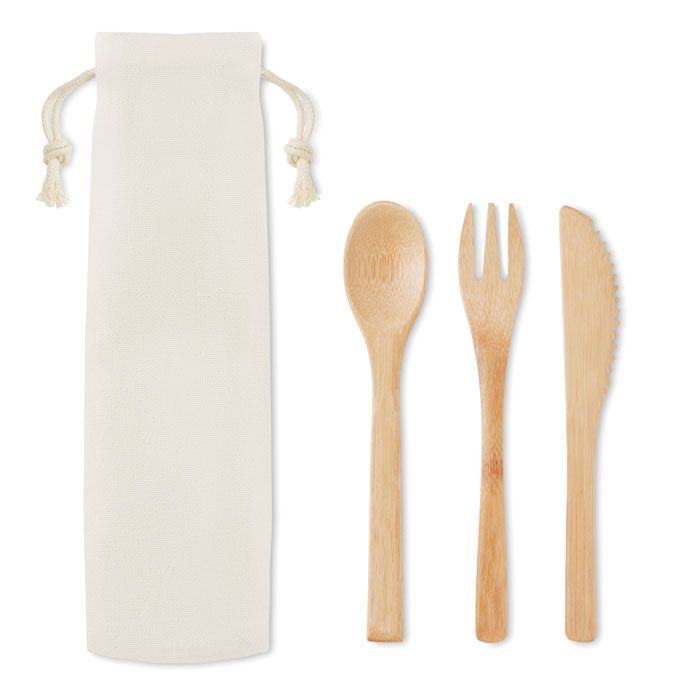 Zestaw sztućców bambusowych – Gift Design