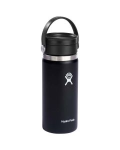 Kubek termiczny Hydro Flask Wide Mouth 473 ml ze stali nierdzewnej, z izolacją termiczną i pokrywką Flex Sip™-Czarny – Gift Design