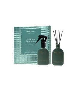 Zestaw upominkowy Wellmark Tender Affection: spray do pomieszczeń 50 ml i dyfuzor 50 ml-Zielony błysk – Gift Design