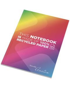 Notatnik A5 Novella Austen z miękką okładką wykonaną z materiału z recyklingu, 50 kartek-Biały – Gift Design